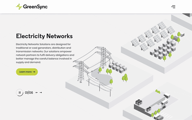 GreenSync homepage header
